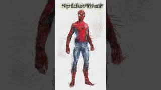 I draw Spider Man with pencils. Video how I draw with a pencil. #shorts Superhero SpiderMan 4к