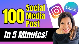 100 Social Media Posts in 5 Minutes w/ Canva AI | multiple backgrounds
