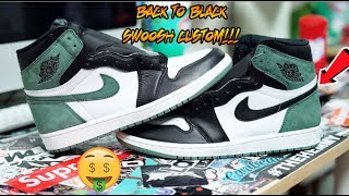 AIR JORDAN 1 'CLAY GREEN' BACK TO BLACK SWOOSH CUSTOM!!!