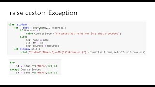 Exceptions - Part 04 | Learning OOP using Python 🐍
