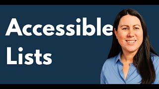 Lists | Elearning Accessibility Tips and Tricks