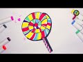 棒棒糖 波板糖 儿童简笔画 幼儿绘画教学｜五分钟学画画 how to draw draw lollipop in five minutes step by step｜