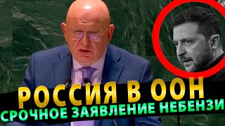 РОССИЯ В ООН! СРОЧНОЕ ЗАЯВЛЕНИЕ НЕБЕНЗИ НА ГА ООН ПО УКРАИНЕ