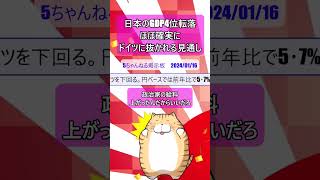 日本のGDP4位転落、ほぼ確実に　ドイツに抜かれる見通し#short