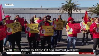 COSATU pickets outside Sea Harvest in Cape Town