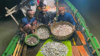 4 ঘণ্টা পর নদী থেকে জাল তুলে 150 থেকে 200 কেজি মাছ পেলাম 😱😱😱 || Winter Bag Net Fishing || part -2