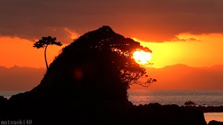 志摩 阿津里浜海岸（あづり浜）夕景 (2021.2.6)