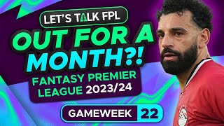 SALAH OUT FOR UP TO A MONTH? (FPL Midfield replacements GW22) | Fantasy Premier League Tips 2023/24