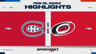 NHL Highlights | Canadiens vs. Hurricanes - February 16, 2023