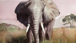 Relaxing Watercolor Painting - Elephant