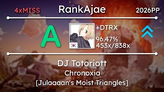 [13.72⭐] RankAjae | DJ Totoriott - Chronoxia [Julaaaan's Moist Triangles] | +DTRX 96.47% | 4x