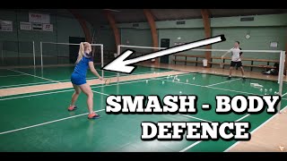 How To Defend Smash On Body (Defence) - BADMINTON EXERCISE #91