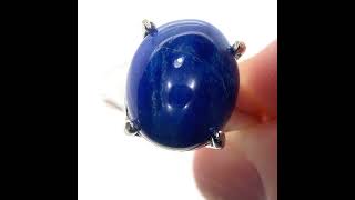 Lapis Lazuli 9.70ct Platinum Finish Solid 925 Sterling Silver Ring