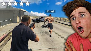 Playing GTA 5 As The POLICE In A 5 Star Chase.. (Mods)