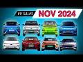 Top 10 Electric car brand in november 2024 | EV Sales Report ⚡