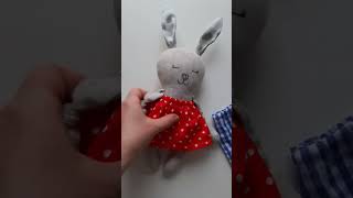 Bunny with clothes Sewing Pattern ✂️ link in comments #sewing #diy #handmade #bunny #dolldiy