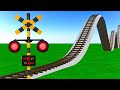 踏切 ⭐ でこぼこ線路を走る新幹線はやぶさ 🚋 Railroad Crossing Train Animation 🚋 踏切アニメ