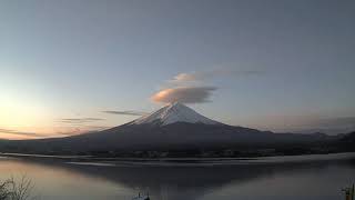 富士山ライブ動画 2020年1月の河口湖北岸 タイムラプス