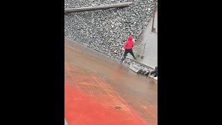 Barge unloading | Vlog of work on barge Jan 12 | Relaxing video