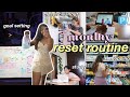 MONTHLY RESET ROUTINE✨🍂: setting goals, new study routine, workout, cleaning & more
