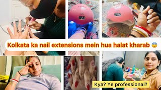 Kolkata ka Professional nail extensions 💅 karwane mein Misti ka hua halat kharab 😰 #nail #extension