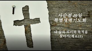 03/27/23 | 뉴욕모자이크교회 | 사순절 특별 새벽 기도회 23’ | “목적(#5) 험한 세상을아름다운 세상으로”(시 8:1-4; 1:1-2)  | 장주빈 사모님