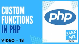18: Custom functions in PHP 8 | PHP Tutorial | Learn PHP Programming | PHP Lesson