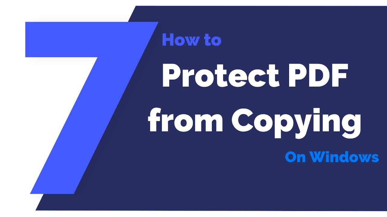 How To Protect PDF From Copying On Windows | PDFelement 7 - YouTube