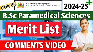 NTRUHS BPT B.Sc Paramedical Sciences | COMMENTS VIDEO 1 | After Merit List ||