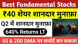 ₹40 Best Fundamental Stocks 😍 640% Returns in 5 Years 🔥 Q2 में शानदार मुनाफ़ा ! Share Market News