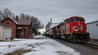 Busy Day Across Eastern Illinois with RARE CN SD40-2W Leader and DREI Charleston Sub Grain Train!