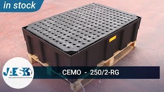 CEMO 250/2-RG (IN STOCK) Sump pallet with grating DENIOS - Vasca raccolta in PE 250 litri