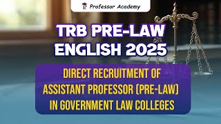 TRB Pre Law English 2025 | Assistant professor in Law college | Professor Academy