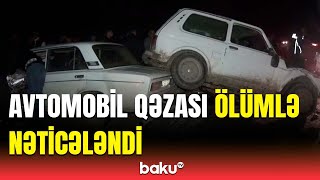 Salyanda dəhşətli yol qəzası | Hadisə yerindən görüntülər