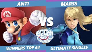 GOML 2019 SSBU - PG | Marss (ZSS) Vs. t1 | ANTi (Mario) Smash Ultimate Tournament Winners Top 64