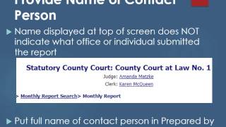 Submitting Your Monthly Activity Reports - County Courts