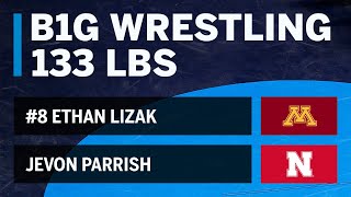 133 LBS: #8 Ethan Lizak (Minnesota) vs. Jevon Parrish (Nebraska) | Big Ten Wrestling
