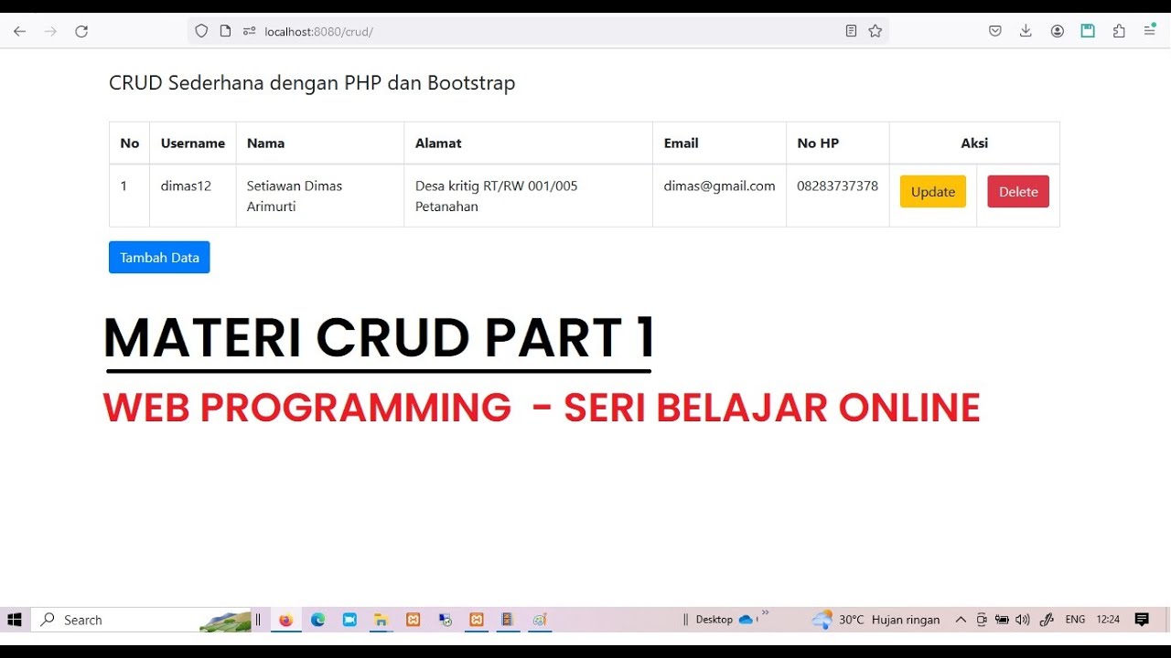Materi Crud Part 1 Web Programming Seri Belajar Online Youtube