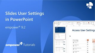 Slides User Settings in PowerPoint - empower® Tutorial