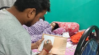 বর আমার ছবি আঁকলো নিজের হাতে 💞 || বাধিয়ে টাঙানো হবে দরজার সামনে @RimpasCreation