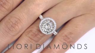 ER - 0268 - 4.13 Carat G-SI2 Certified Natural Round Diamond Engagement Ring Set in Platinum