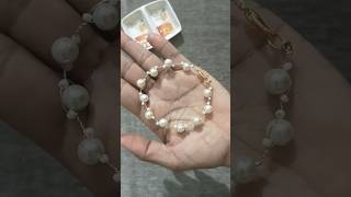 How to make beautiful bracelet with pearl 😍#diy #ytshorts #pearlbracelet #howto #trending #viral