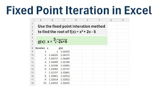 Fixed Point Iteration Method in Excel (Step-by-Step Example)