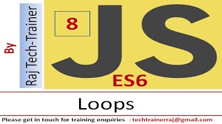 JavaScript Tutorial for Beginners | Part 8 - Loops, Iteration | Learn JavaScript | ES6