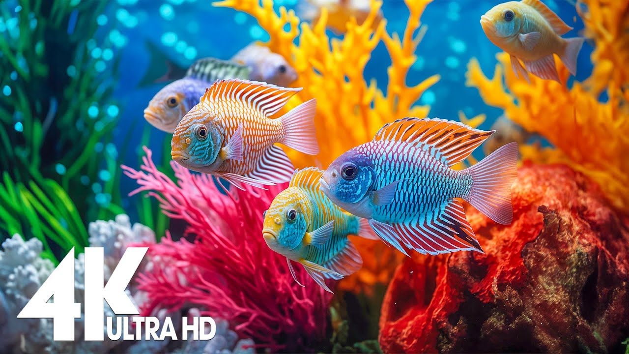Aquarium 4k Video Ultra Hd Relaxing Music With Beautiful Coral Reef