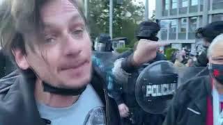 21 may 2021 Ljubljana Slovenia Aggressive clash between Cops' And Protesters