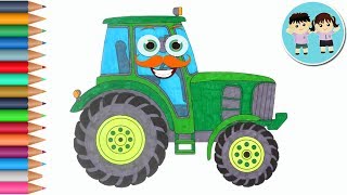 Coloreaza un Tractor - Desene de colorat pentru copii - Copilasi Dragalasi