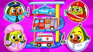🚨 Kids Pretend Play Rescue Squad 🚔🚑 Police Car, Fire Truck, Ambulance 🥑 Funny Stories by Pit & Penny