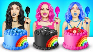 Black VS Pink VS Blue Food Challenge | Having Food of The Same Colors by RATATA CHALLENGE