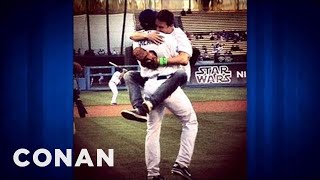 Chris Hardwick's Dodger Stadium First Pitch Adventure | CONAN on TBS